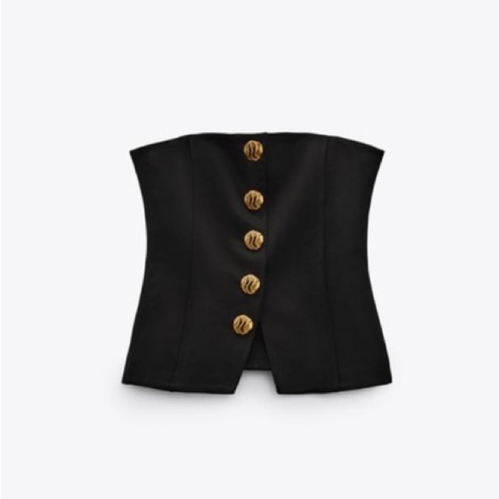 Zara Patterned Button Bustier - Picture 3 of 9